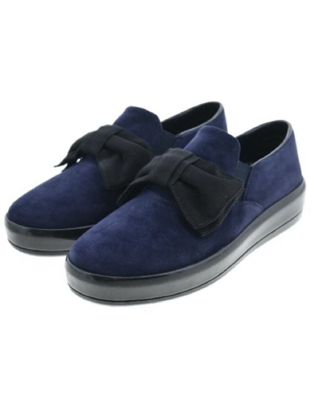 Prada Purple Suede Bow Top Slip On Sneakers Size 37